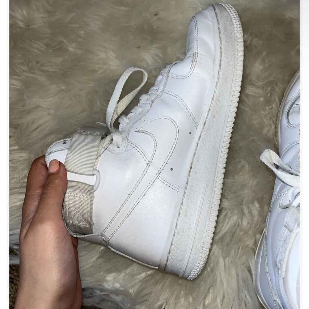 Nike air forces high tops with Velcro straps